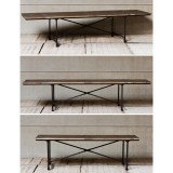 TABLE TAPESTRY ELM WOOD VINTAGE METAL LEG 350 - DINING TABLES